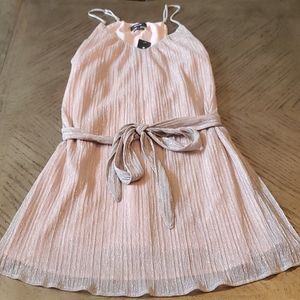 Pink shimmer dress with belt Miss Me size M NWT
